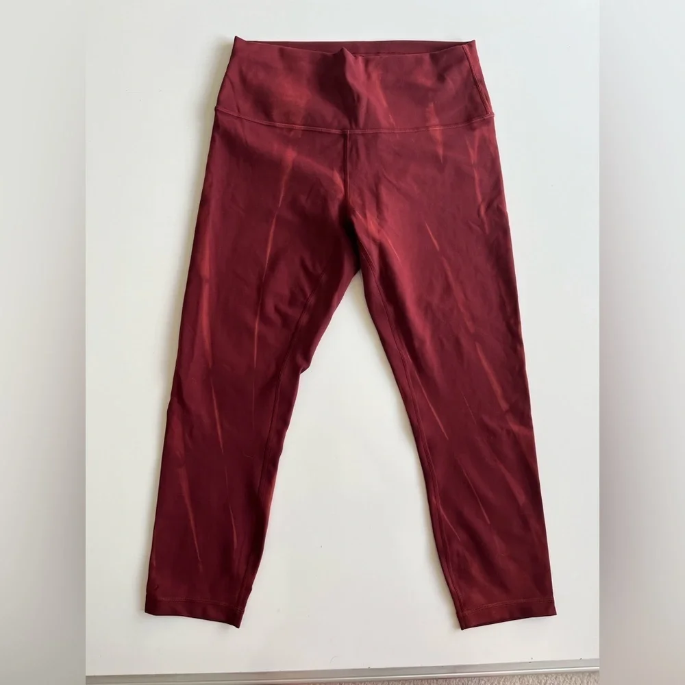 Lululemon Athletica Deep Red tie dye Leggings